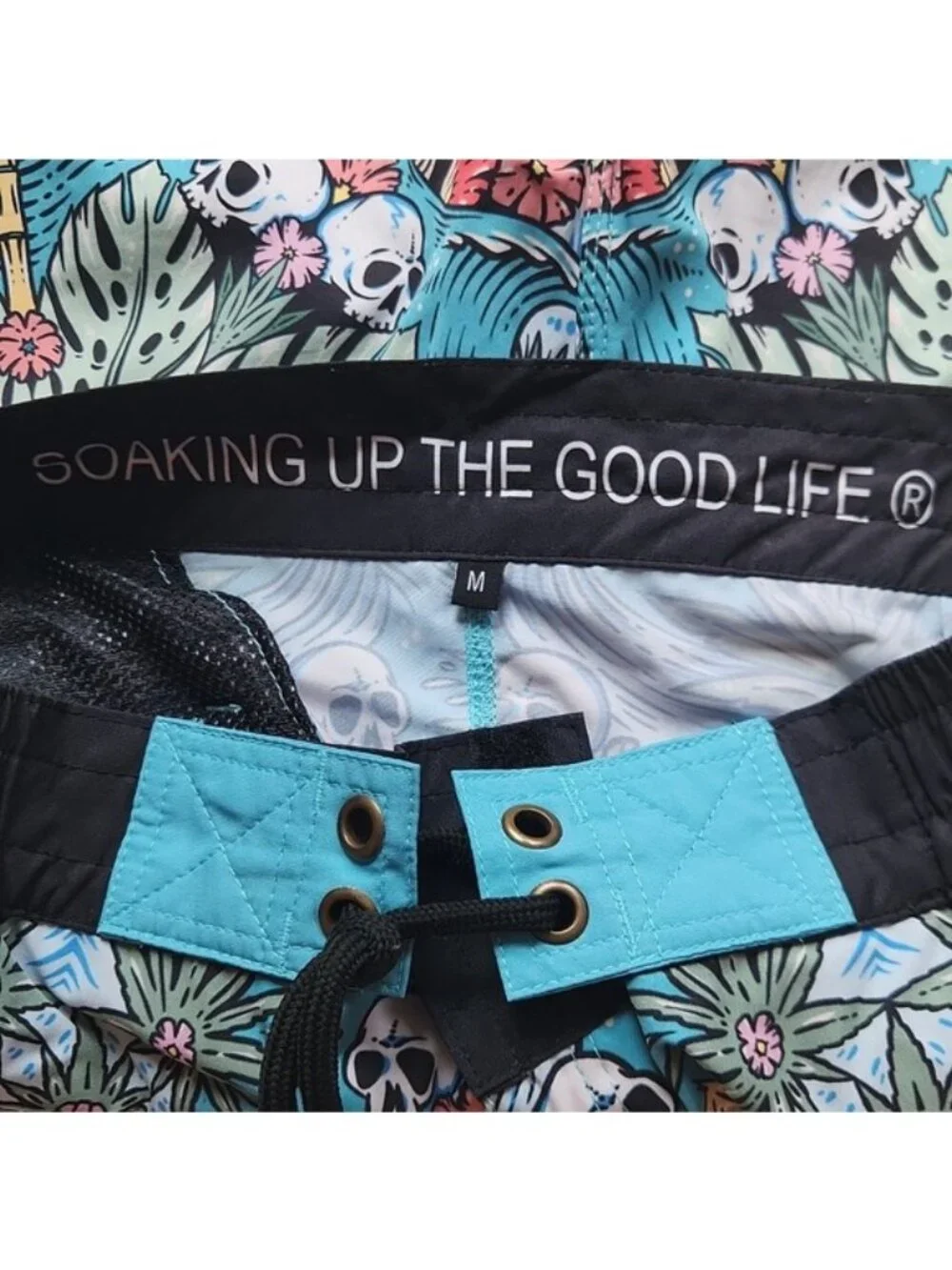 Men's What The FIN, Summer , Vacation, Beach, Pool, Blue Graphic Swim Shorts